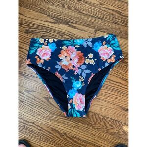 Cupshe Floral Print High‎ Waisted Bikini Bottom Swimsuit Swimwear Size L